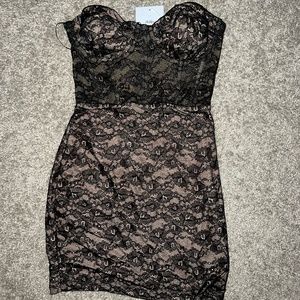 Black lace corset dress